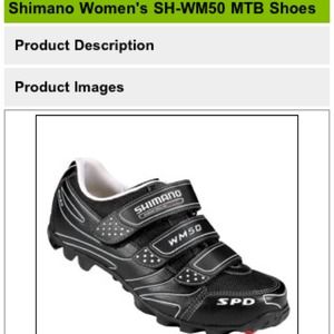 ON HOLD** Shimano women's spin cycling shoe, 9