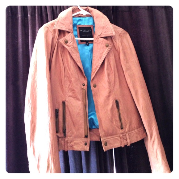 Tan 100% Leather Jacket