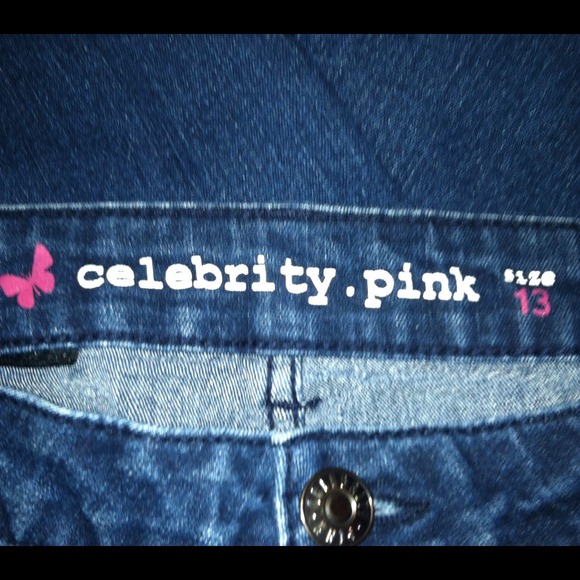 Celebrity pink denim jeans