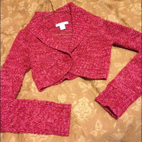 **REDUCED** One Step Up pink crop sweater.