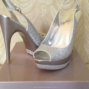 Silver sparkle heels