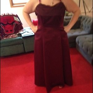 Dark red prom dress