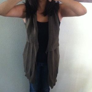 Brown Sleeveless Sweater Cover-up