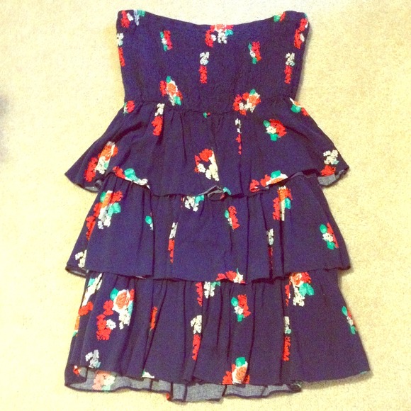 Blue summer floral dress