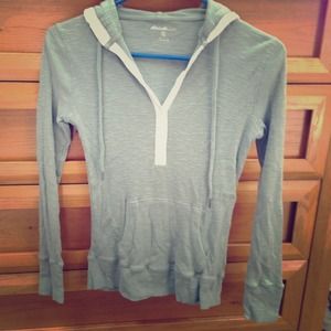 Half button front hoodie.
