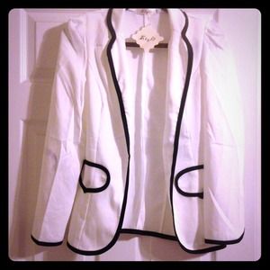 **SOLD** White blazer with black lapel
