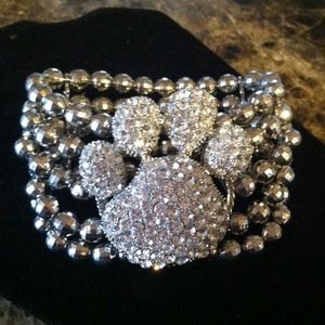 Rhinestone paw stretch bracelet