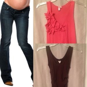 Paige Maternity sz 30 NWT + 2 maternity top bundle