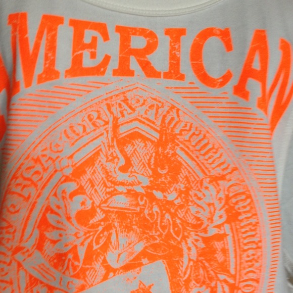 Neon orange ANERICAN REVOLUTION tank top - Picture 3 of 3