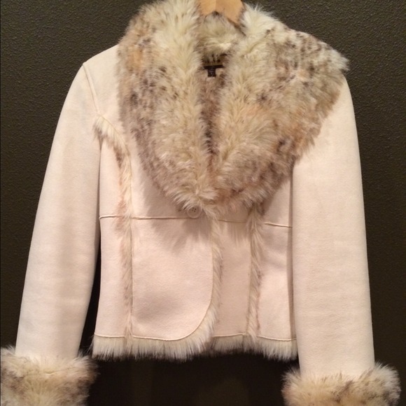 Fun and warm faux fur and faux shearling jacket.