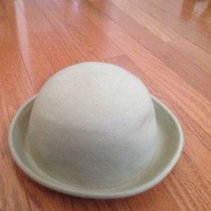 Beige Bowler Hat