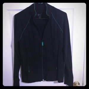 Black with Green Detail Warm-up Jacket