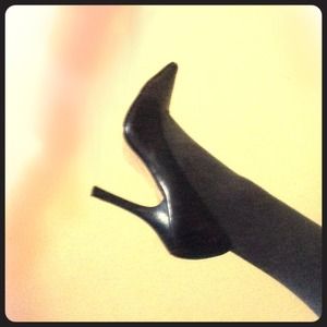 Guess black leather stilettos