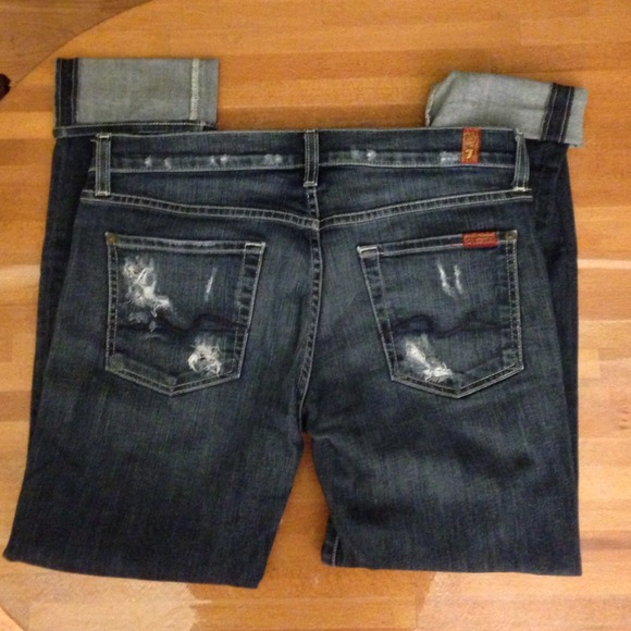 SOLD 7FAM Distressed denim - Picture 3 of 3