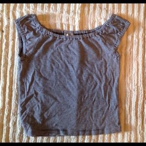 J.Crew Black and White Striped Top