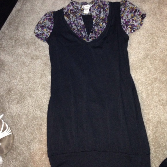 Black and floral print dress