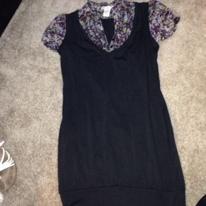 Black and floral print dress