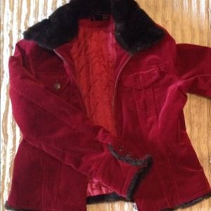 Red Faux Fur Coat