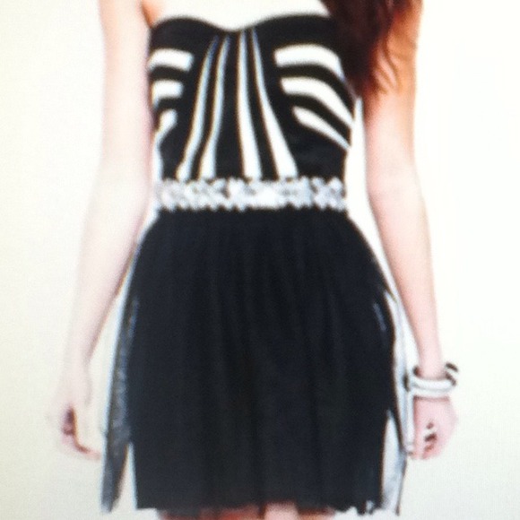 Black and white tea length dress