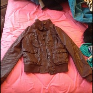 Brown leather jacket