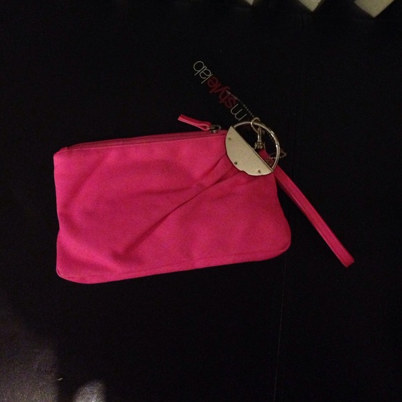 Cute Neon pink and tan sandles and clutch - Picture 2 of 3