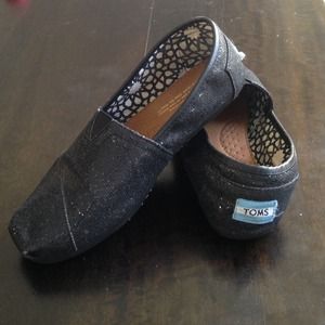 Toms women's black glitters