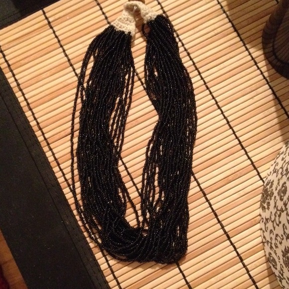 🚫🚫Black Beaded Multi-strand Necklace