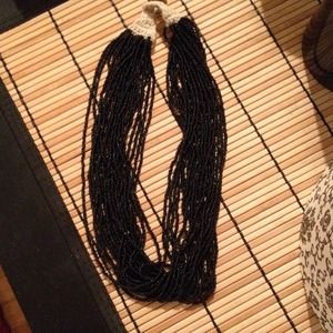 🚫🚫Black Beaded Multi-strand Necklace