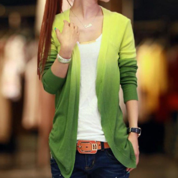 Ombré Knit Cardigan Sweater