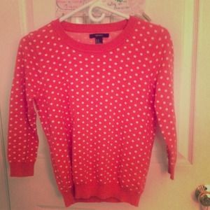 Pink and white polka dot sweater from forever 21