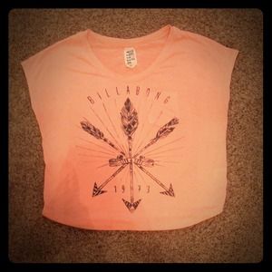 Neon orange, cropped, billabong top