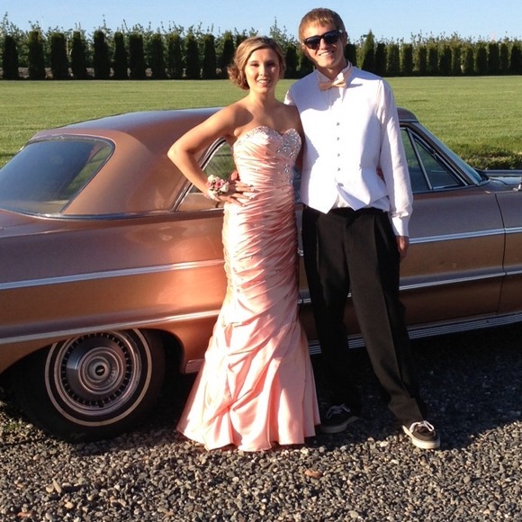 Dresses - Peach Prom Dress Dresses - Peach Prom Dress