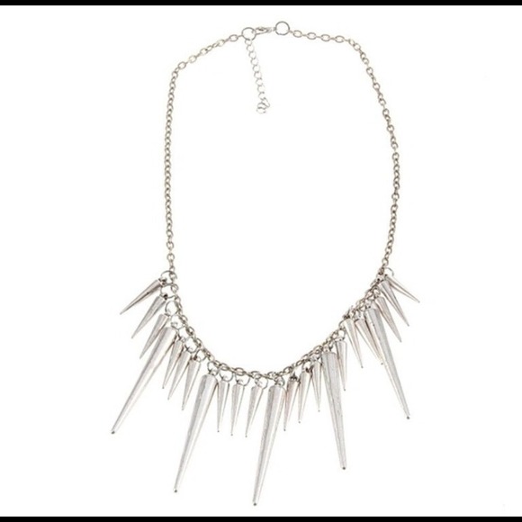 Silver Spike Rivet Necklace