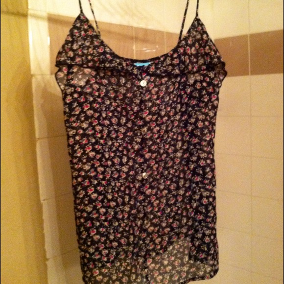 Spaghetti strapped sheer top