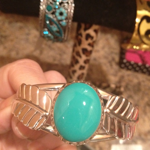 Silver bracelet with turquoise stone. HPππππ - Picture 2 of 4