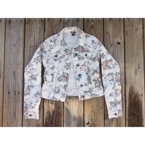 Floral denim jacket