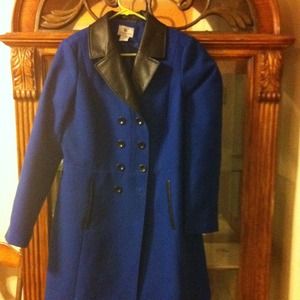 Faux Leather and wool coat