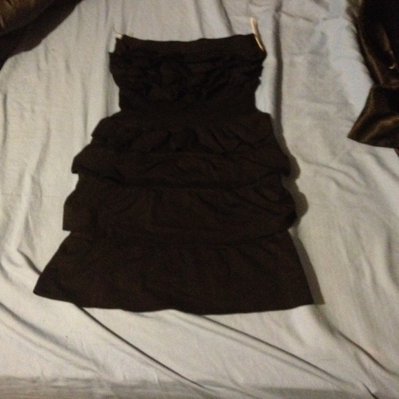 Black dress with ruffles