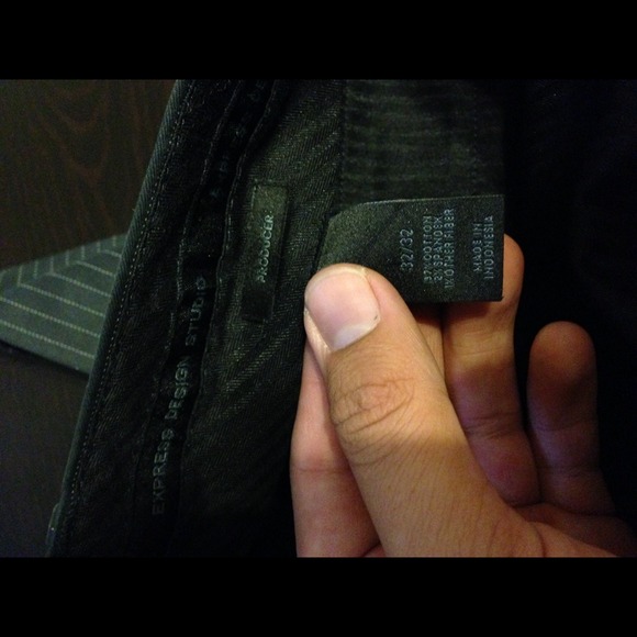 Grey pint stripe express pants - Picture 2 of 2