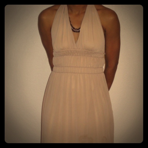 Vintage cream halter top dress