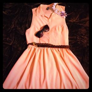 Light peach button down dress