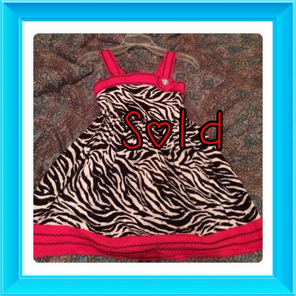 ***RESERVED***Hot pink and zebra toddler dress