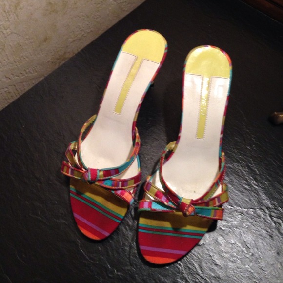 SOLD ! Nine West multi colored stripe shoes