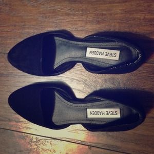 Black suede flats