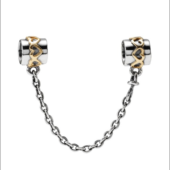 Authentic Pandora Safety chain two tones! 14K gold