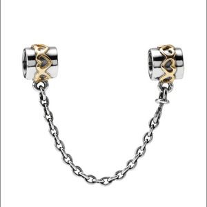 Authentic Pandora Safety chain two tones! 14K gold