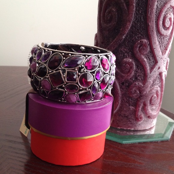 SOLD-Gorgeous Purple Beaded Cuff Bracelet