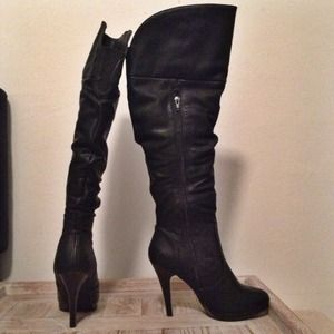 Leather heeled boots