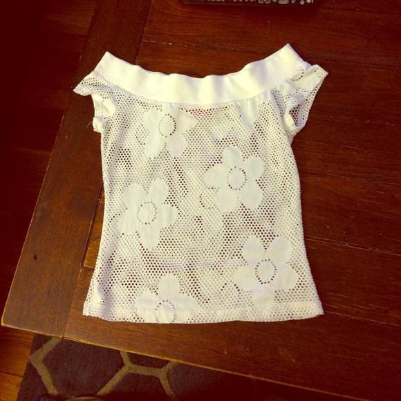 TRADED Sheer white top