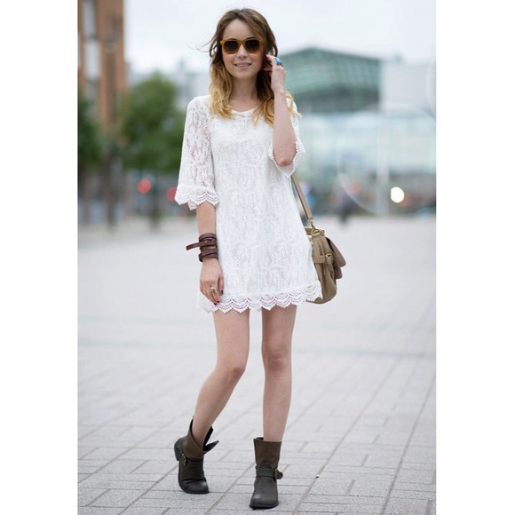 NEW White Crochet Dress